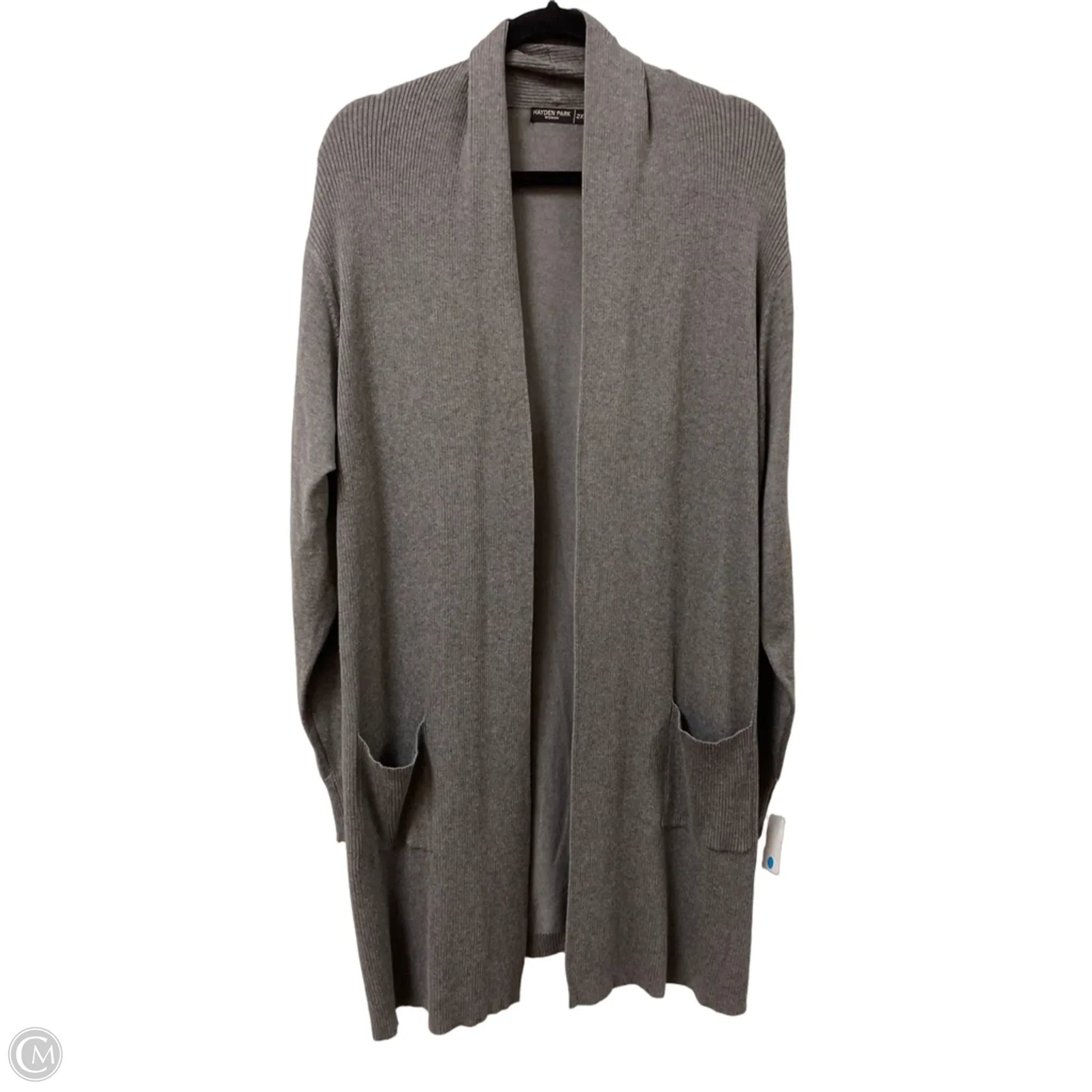 Sweater Cardigan By Clothes Mentor In Grey, Size: 2x