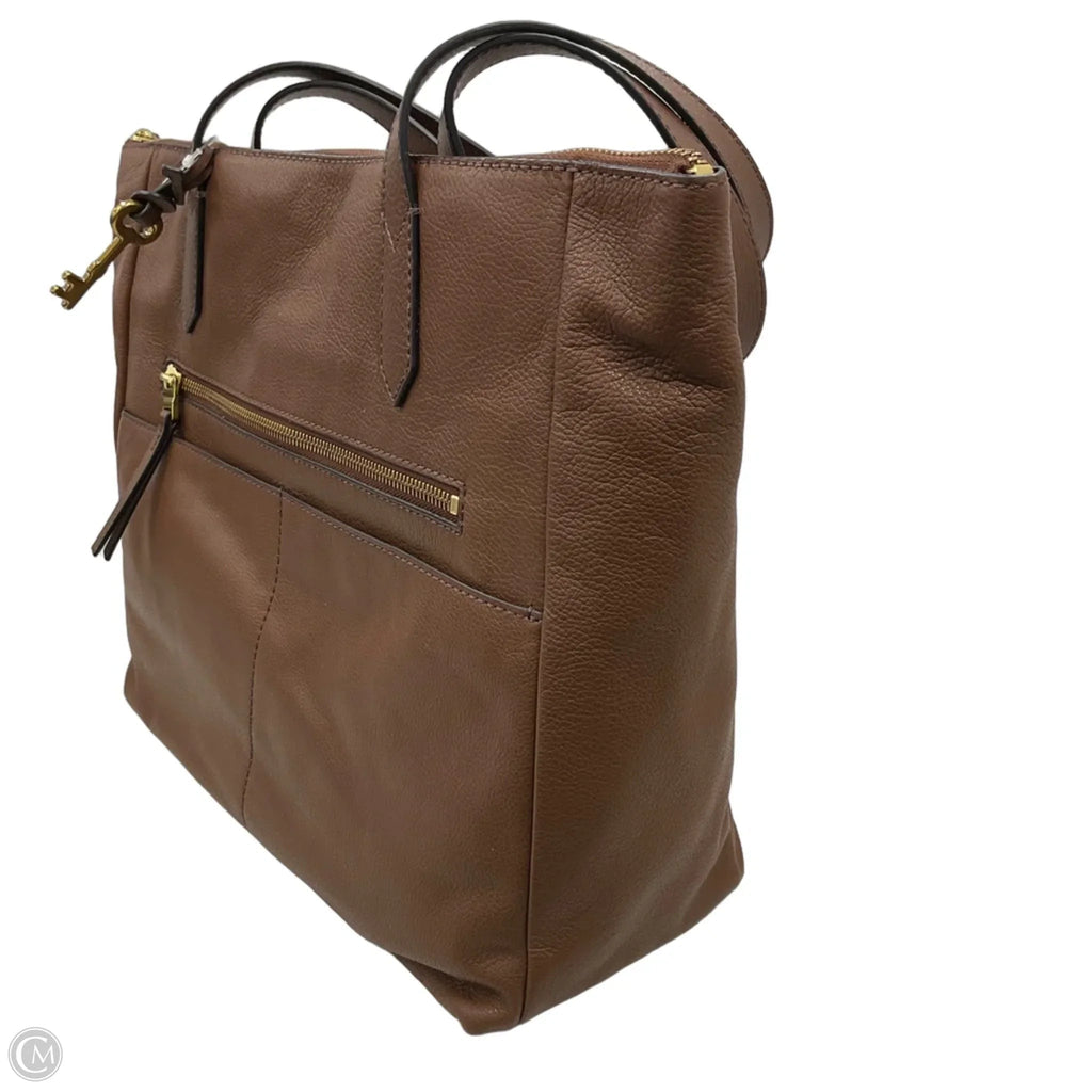 Handbag Leather By Fossil, Size: Large