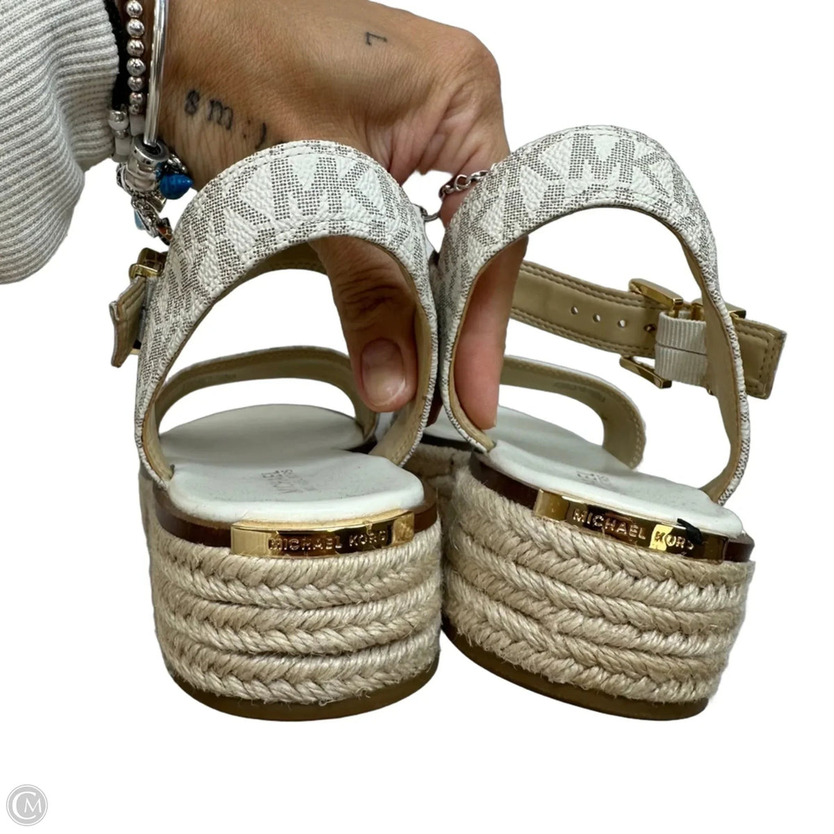 Sandals Flats By Michael By Michael Kors In Ivory, Size: 7