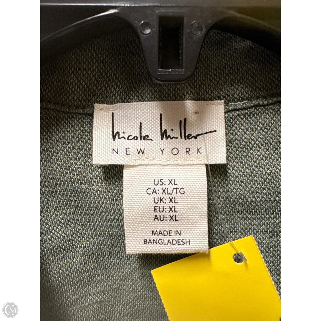 Jacket Shirt By Nicole By Nicole Miller In Green, Size: Xl