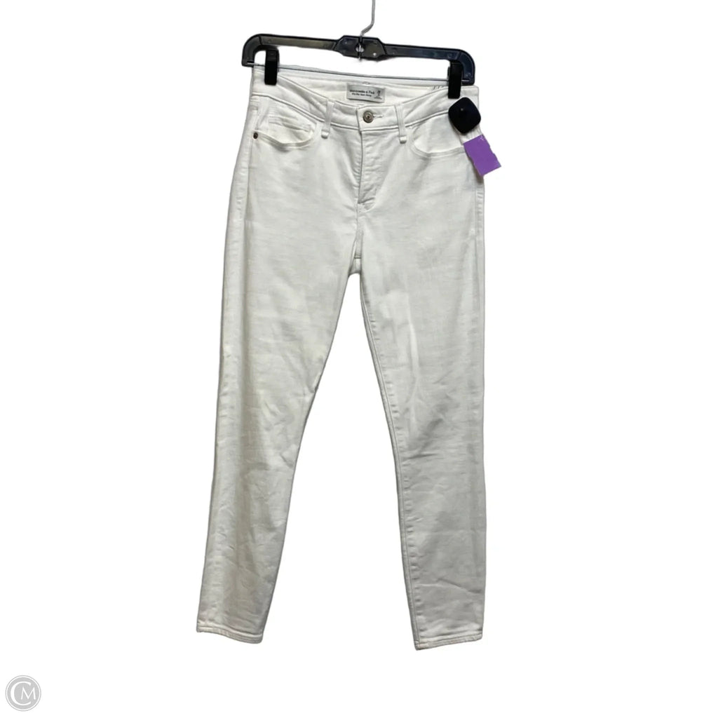Jeans Skinny By Abercrombie And Fitch In White Denim, Size: 2