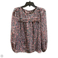 Top Long Sleeve By Loft In Grey & Pink, Size: M