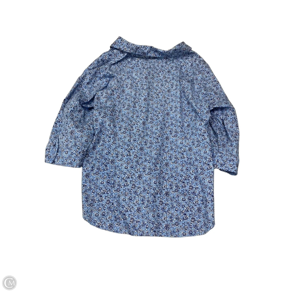 Top 3/4 Sleeve By Liz Claiborne In Floral Print, Size: 2x