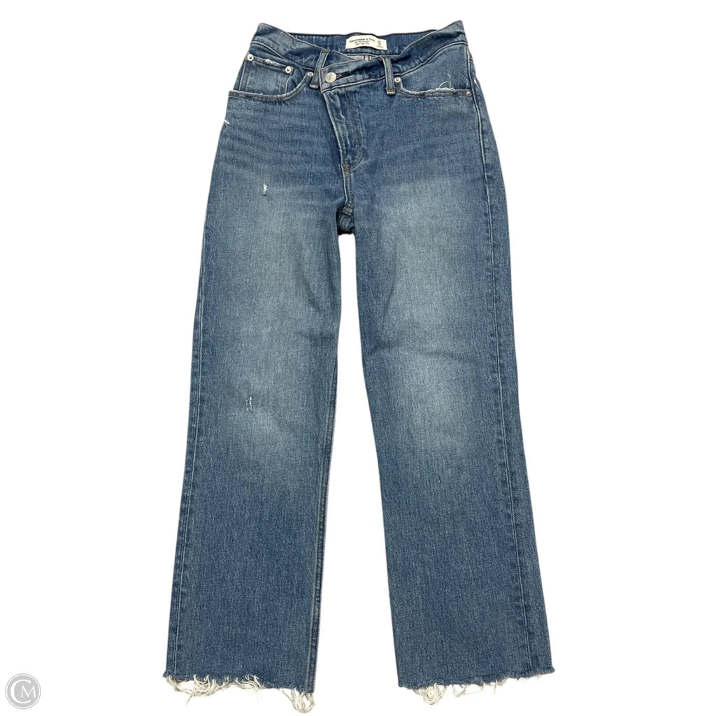 Jeans Straight By Abercrombie And Fitch In Blue Denim, Size: 0
