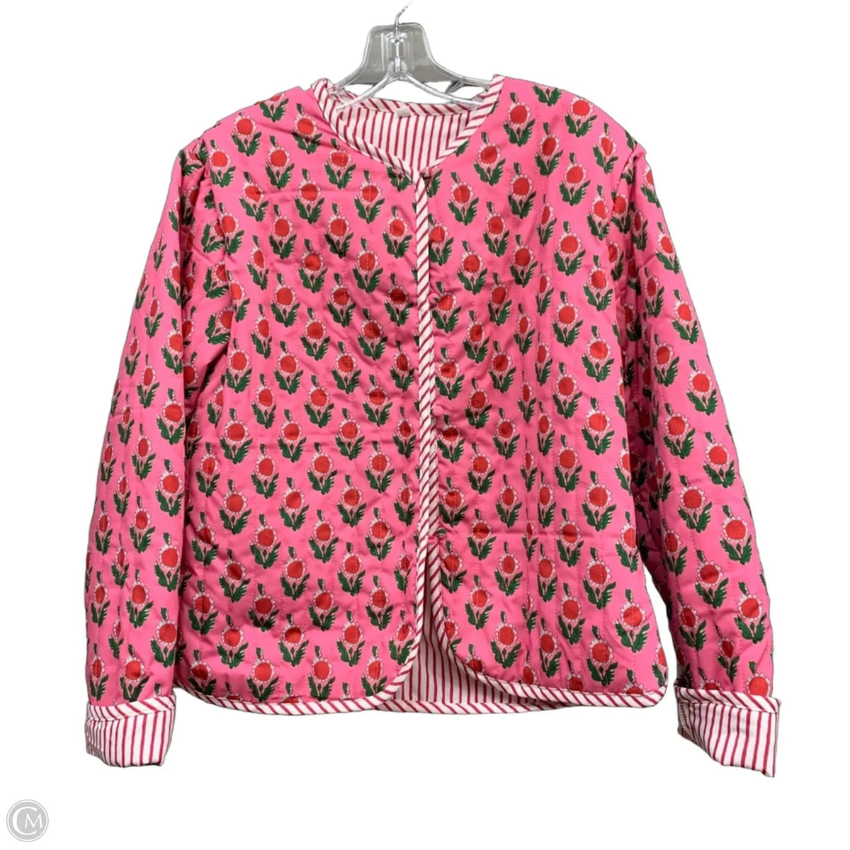 Jacket Denim By Clothes Mentor In Pink, Size: M