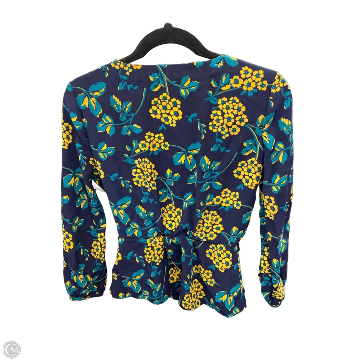 Blouse Long Sleeve By J. Crew In Blue & Yellow, Size: Xs