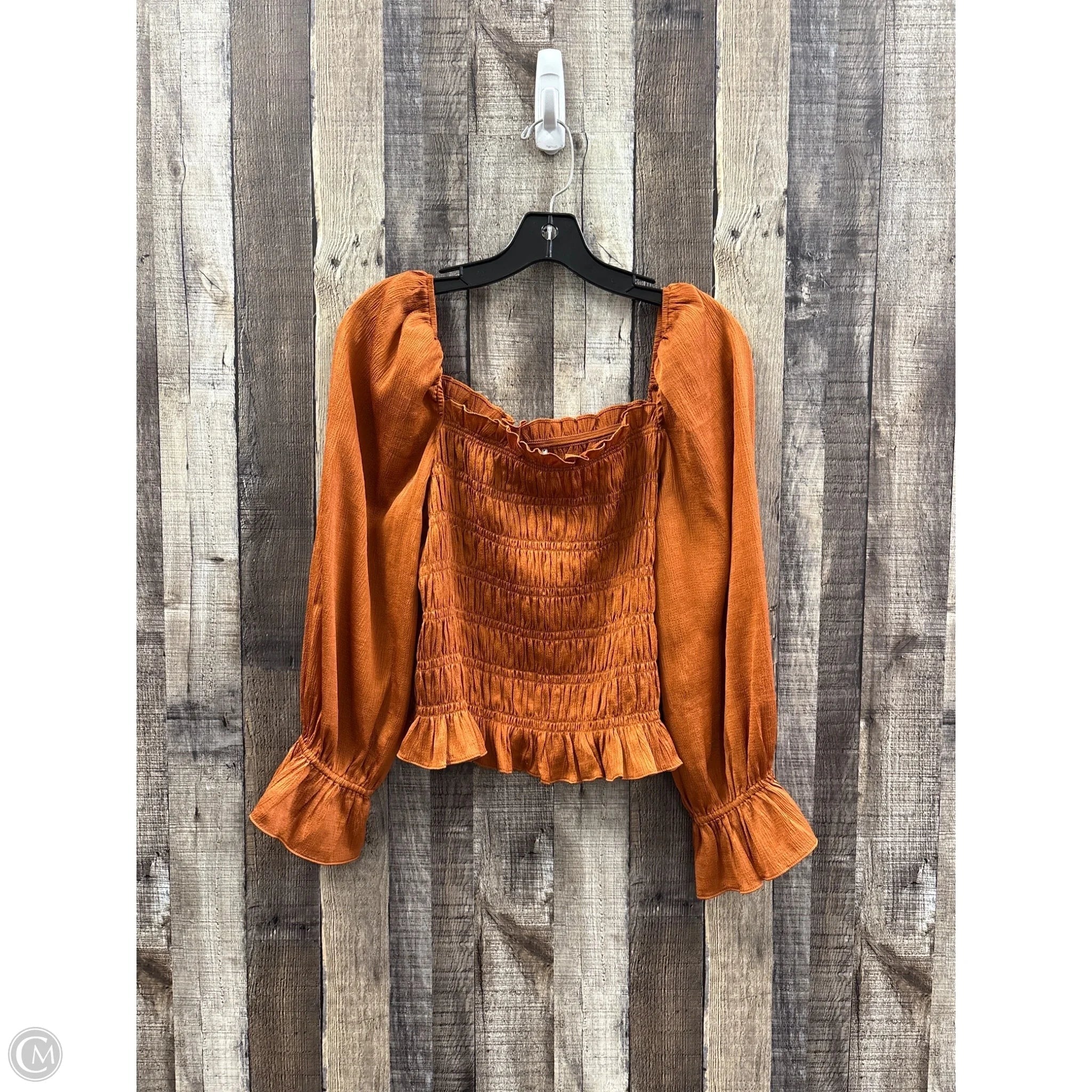 Top Long Sleeve By A New Day In Bronze, Size: M