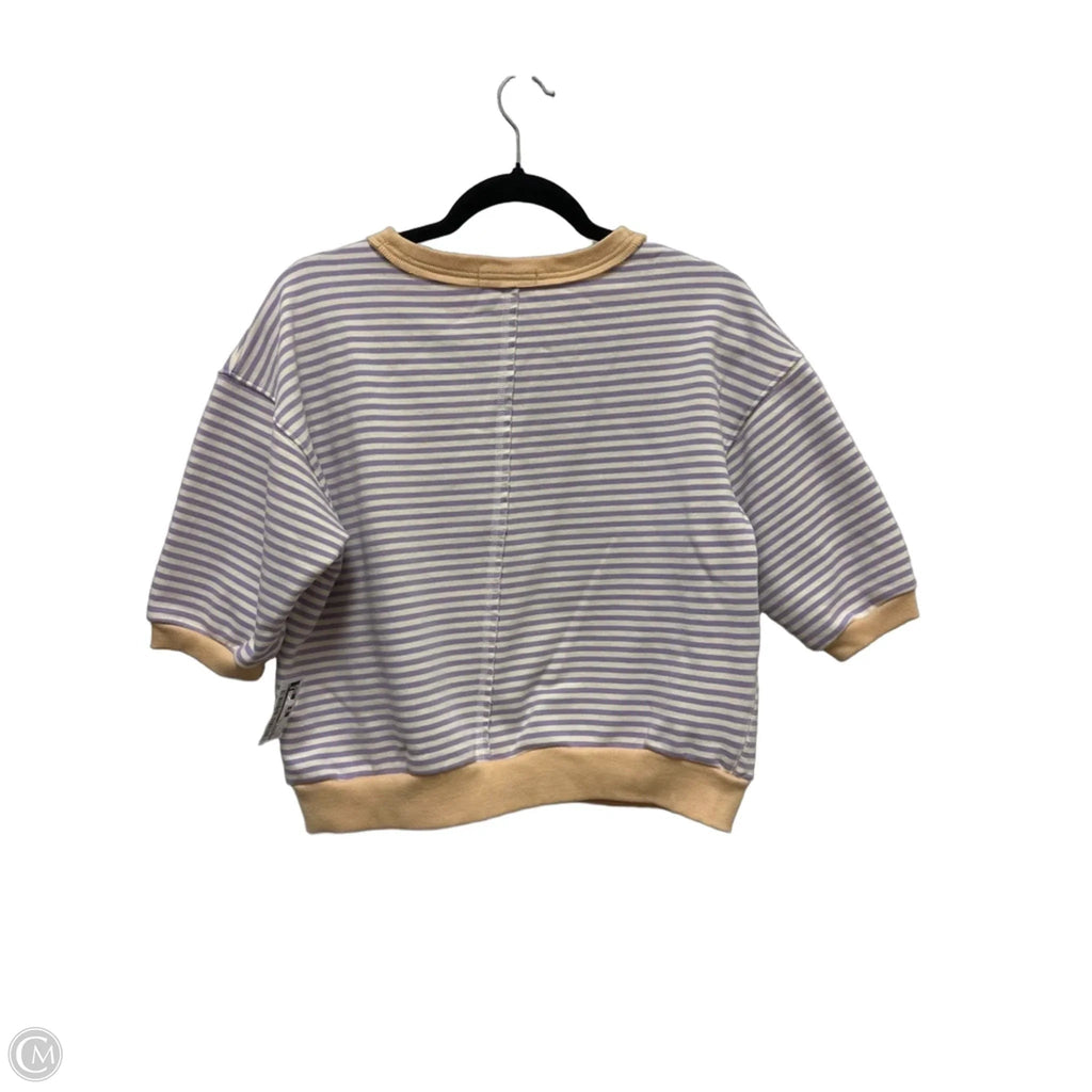 Sweater Short Sleeve By Staccato In Cream & Purple, Size: M