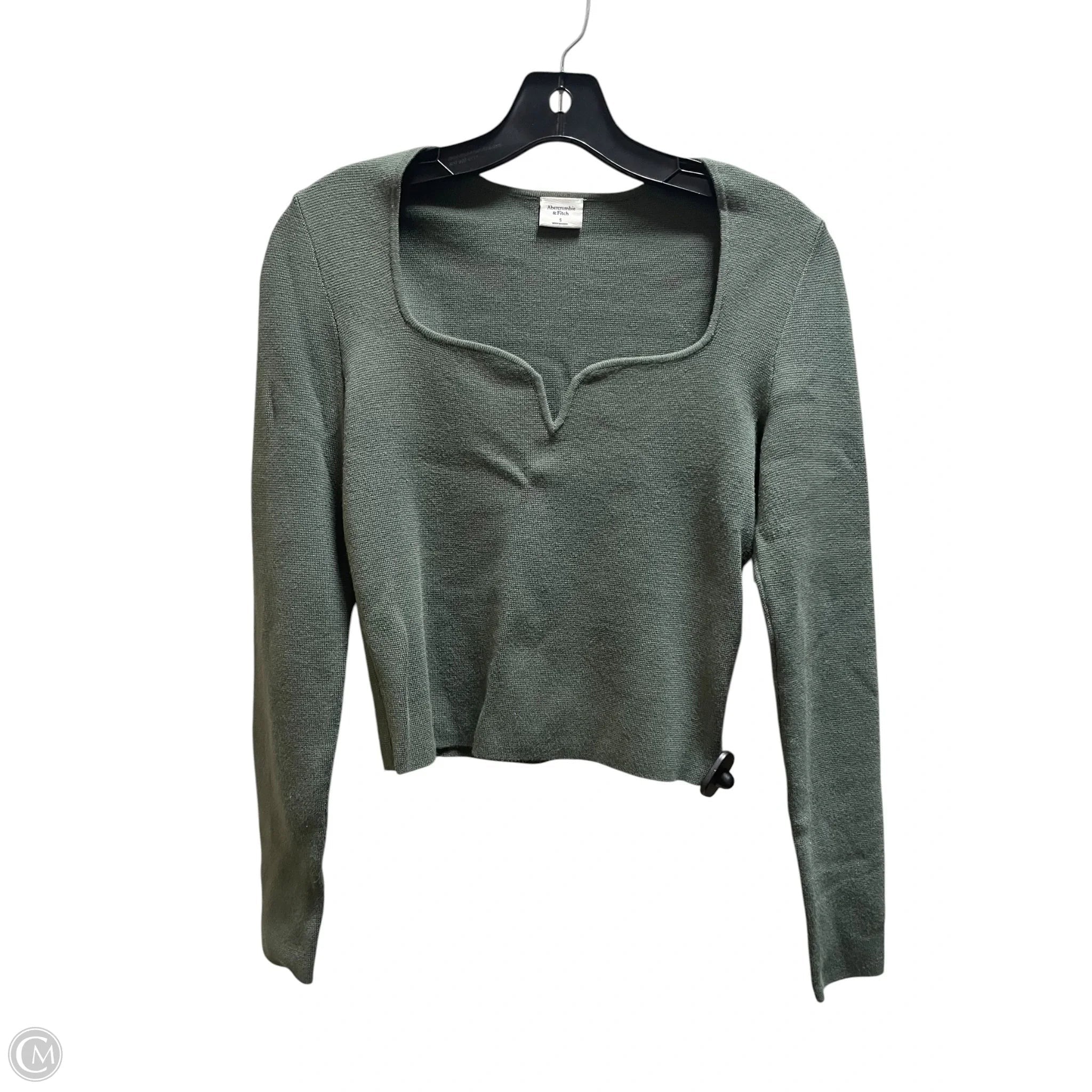 Top Long Sleeve By Abercrombie And Fitch In Green, Size: S
