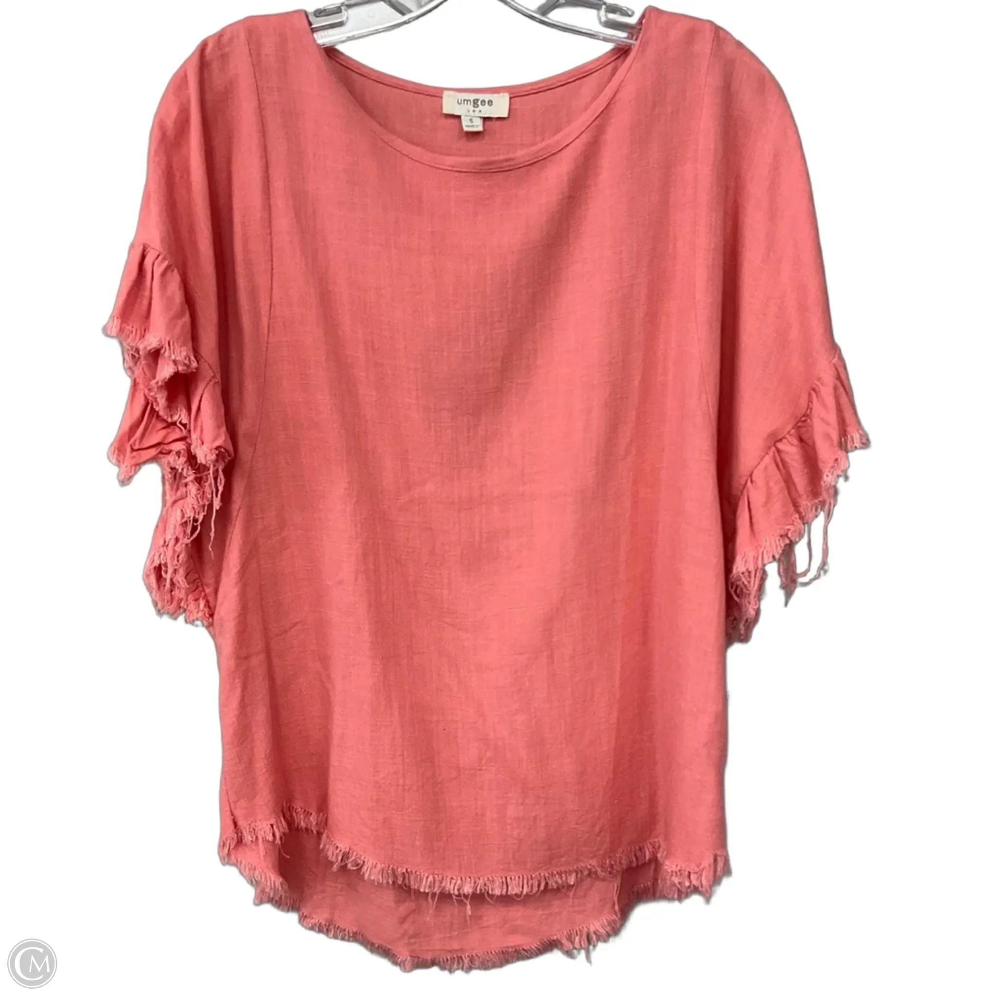 Top Short Sleeve By Umgee In Peach, Size: S