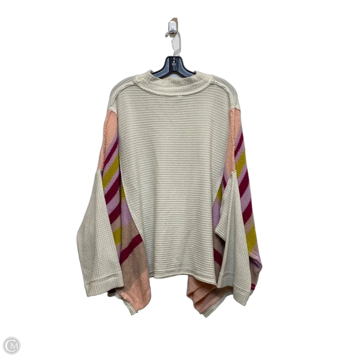 Top Long Sleeve By We The Free In Cream & Pink, Size: L