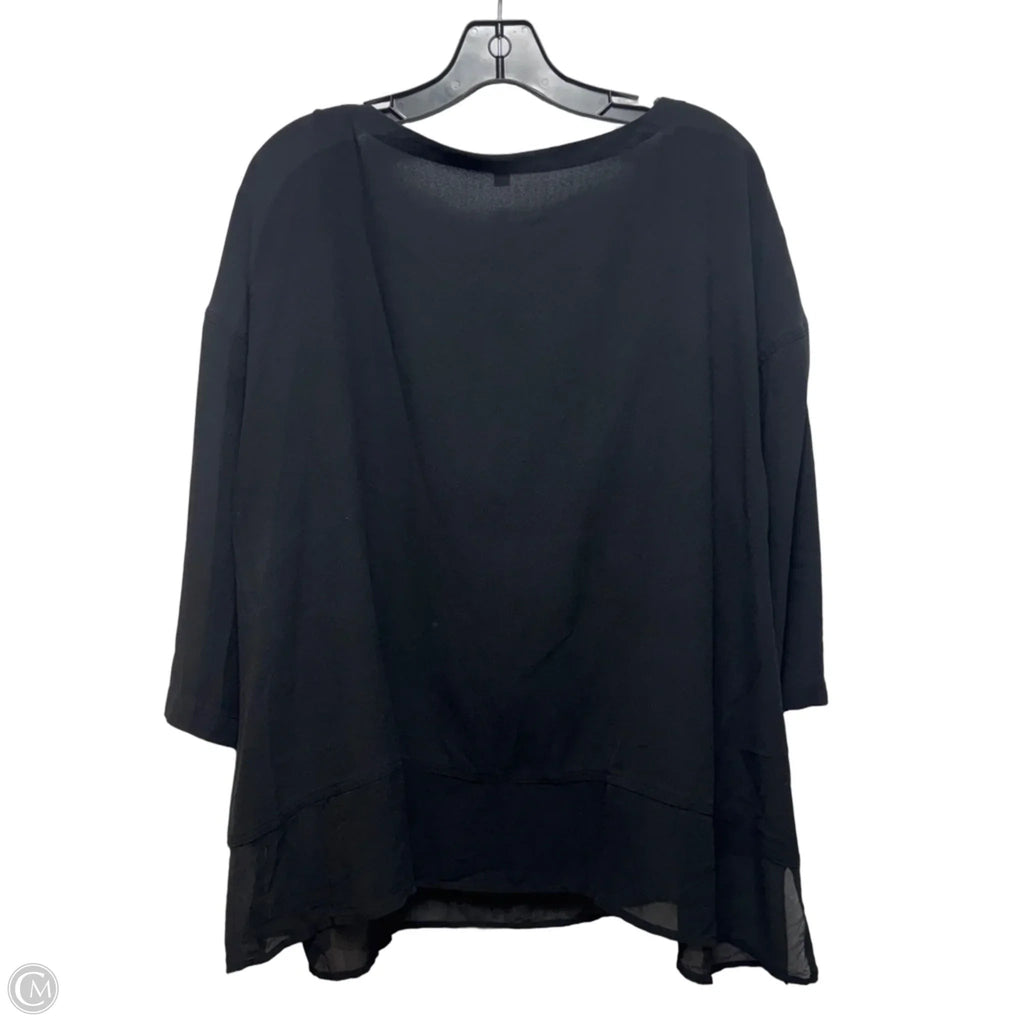 Top Short Sleeve By Eileen Fisher In Black, Size: Xl