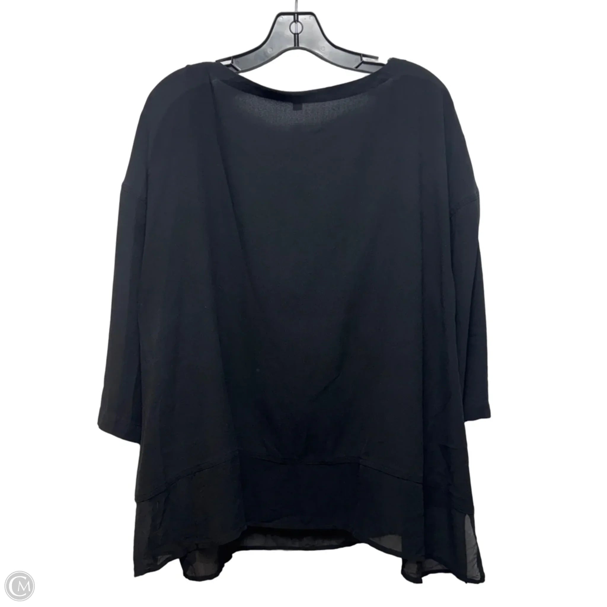 Top Short Sleeve By Eileen Fisher In Black, Size: Xl