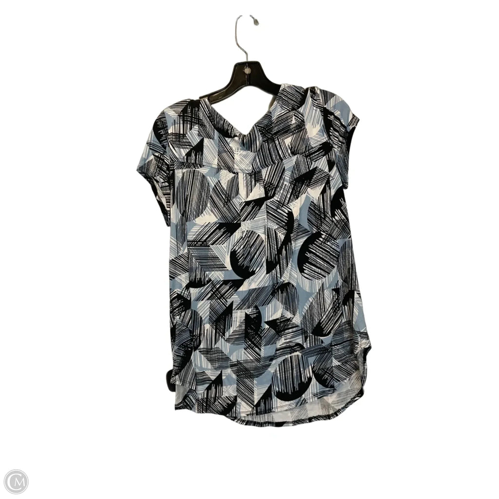 Top Short Sleeve By Alfani In Black & Blue, Size: M