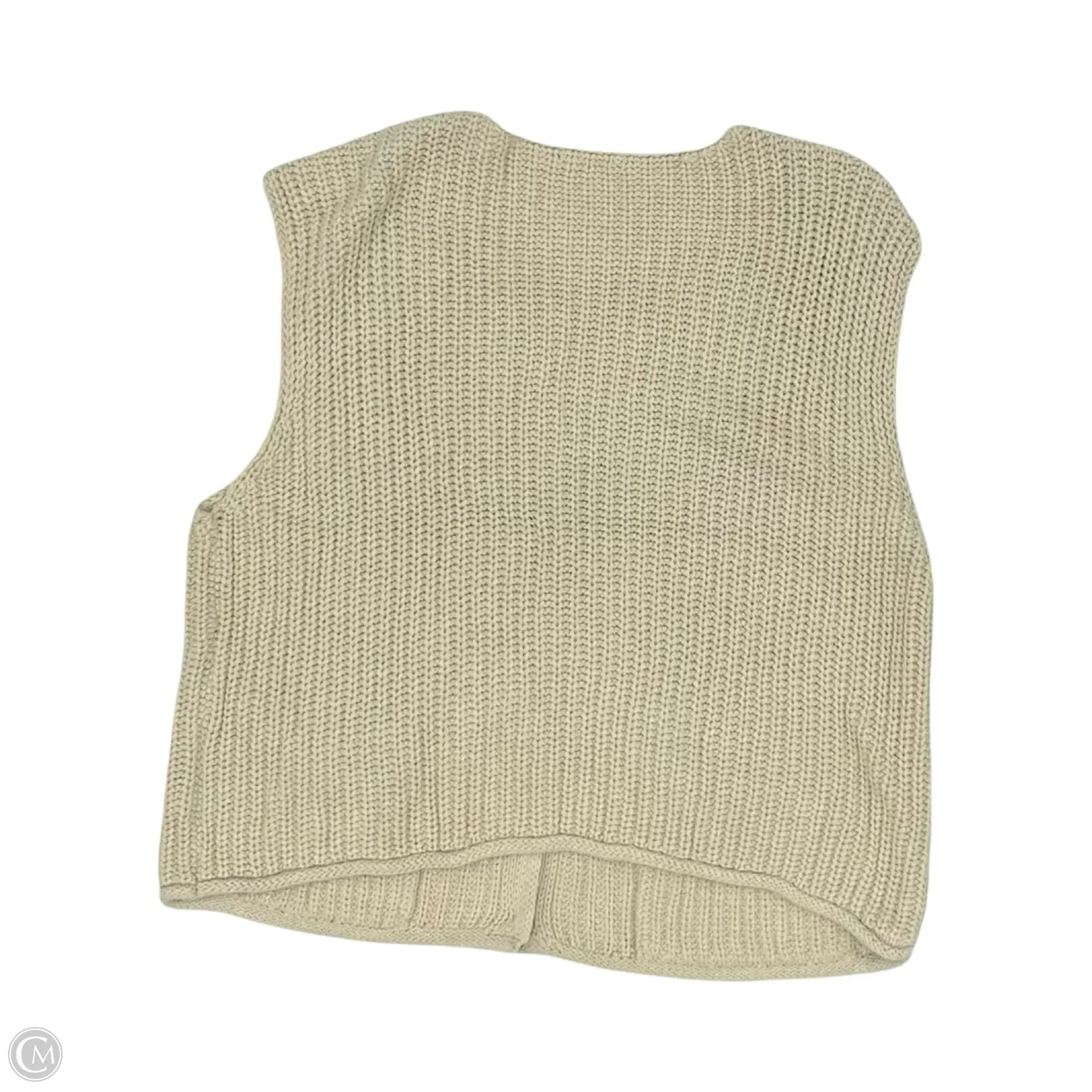 Vest Sweater By Pretty Good In Cream, Size: Xxl