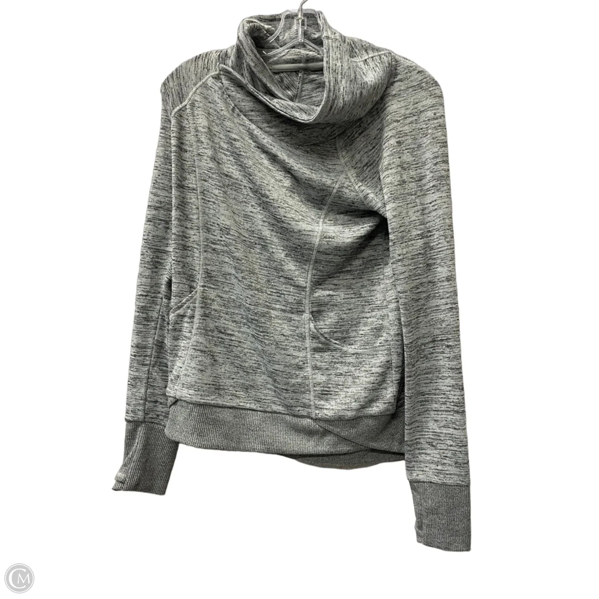 Athletic Top Long Sleeve Collar By 90 Degrees By Reflex In Grey, Size: M