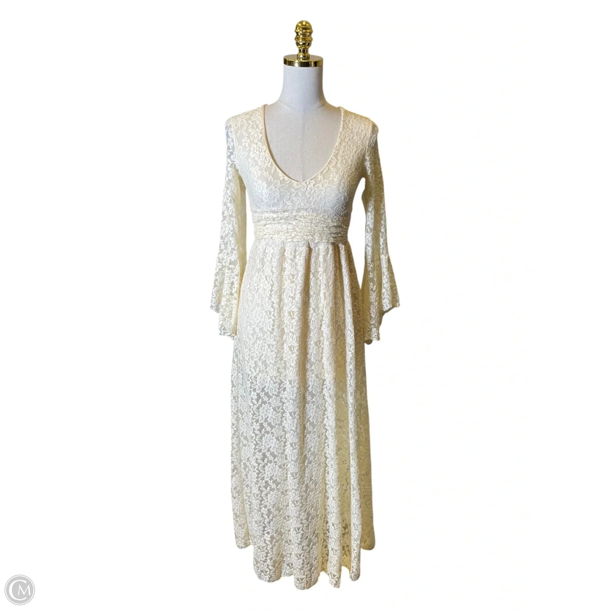 Dress Casual Midi By Clothes Mentor In Beige, Size: S