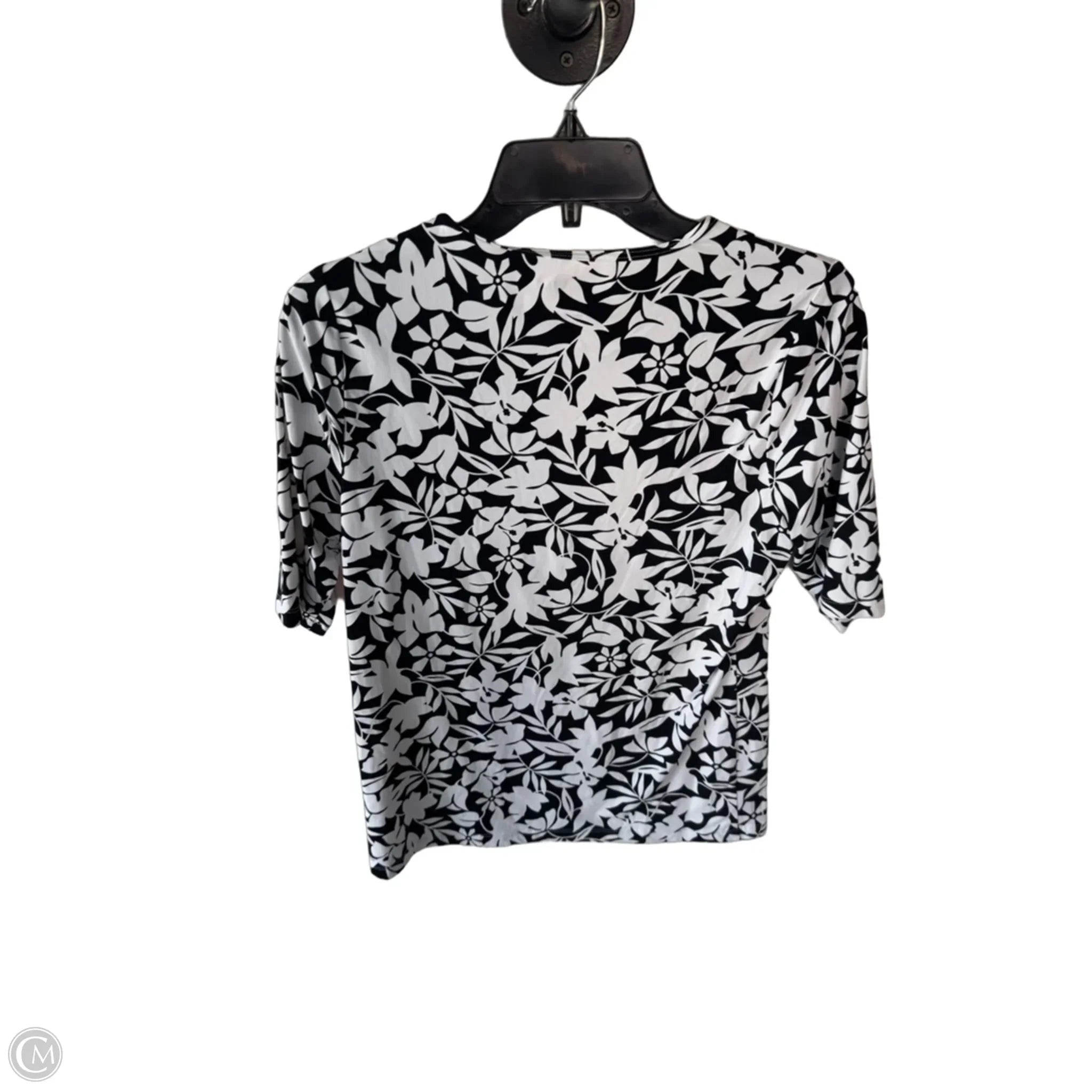 Top Short Sleeve By Lands End In Black & White, Size: S