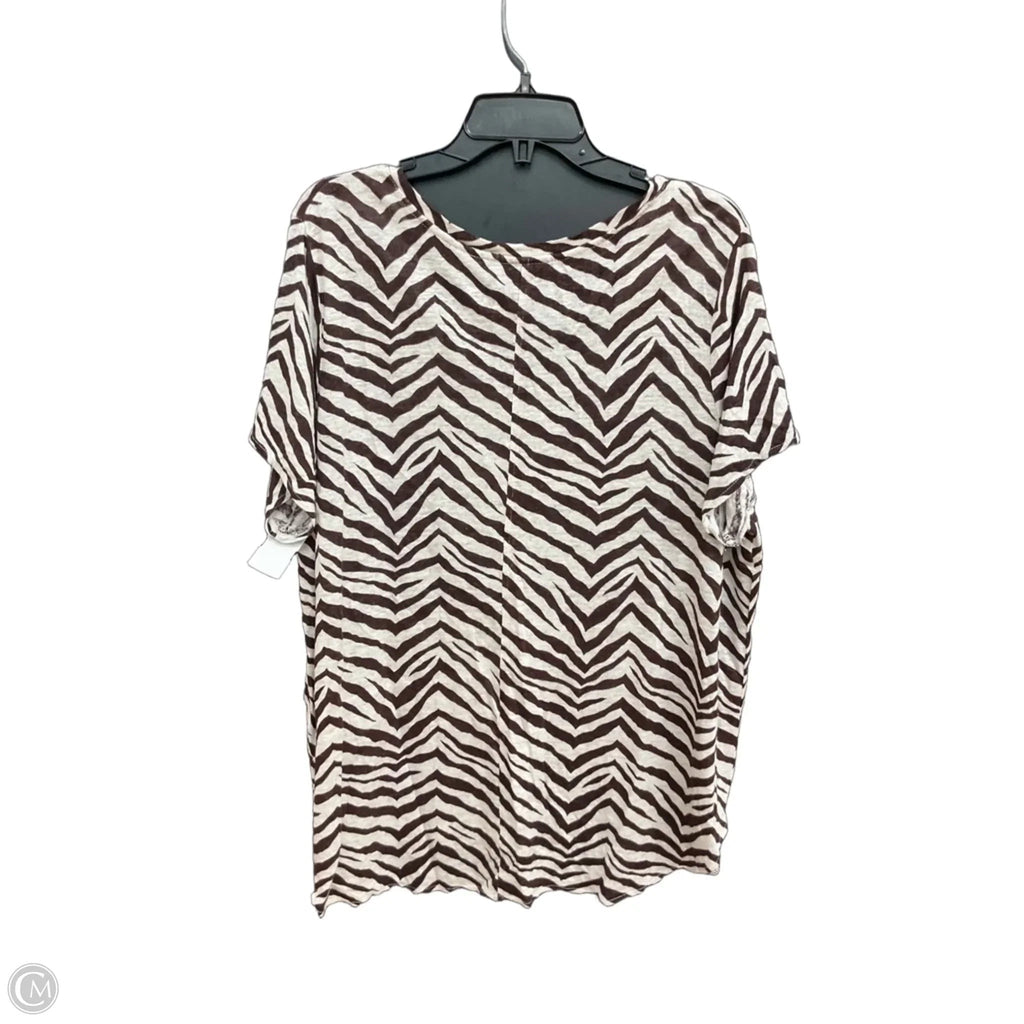 Top Short Sleeve By Tahari In Brown, Size: 2x