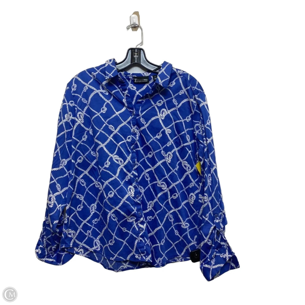 Top Long Sleeve By New York And Co In Blue, Size: Xl