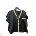 Top Short Sleeve By Inc In Black & Gold, Size: Xl