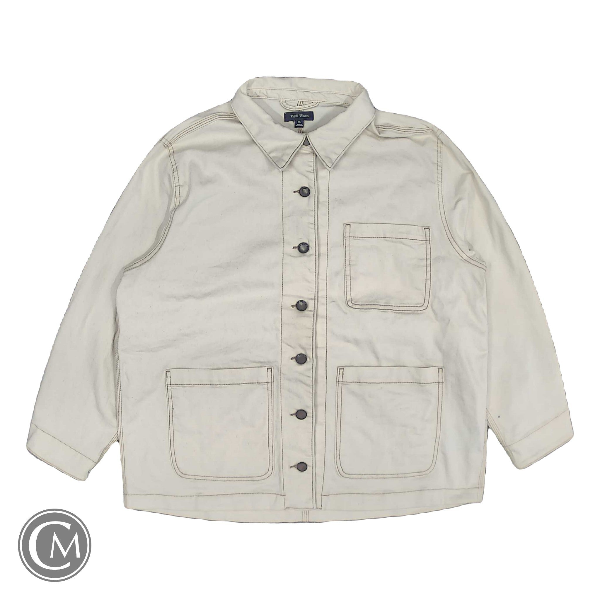 Jacket Denim By Well Worn In Beige, Size: Xl