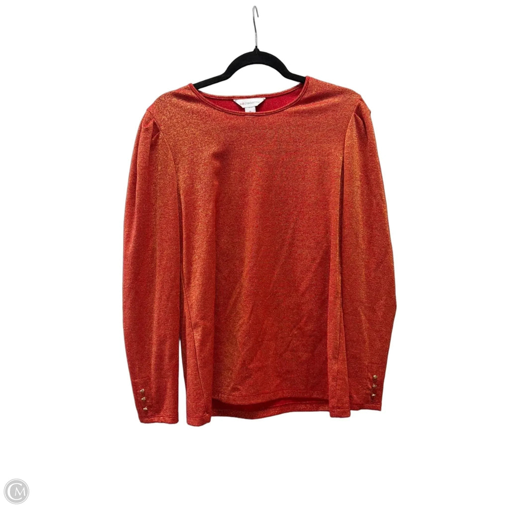 Blouse Long Sleeve By Liz Claiborne In Orange, Size: M