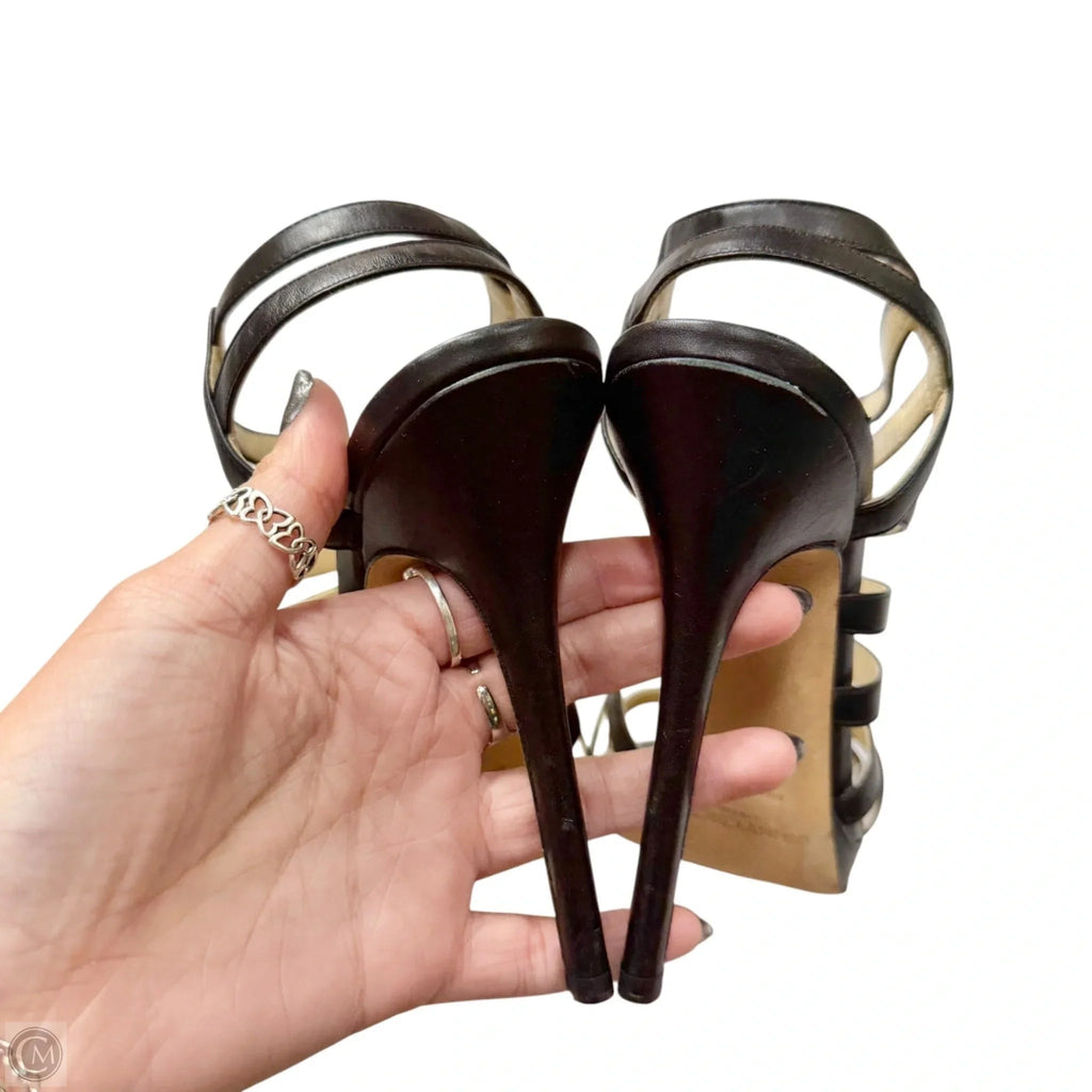 Sandals Luxury Designer By Jimmy Choo In Black, Size: 7.5