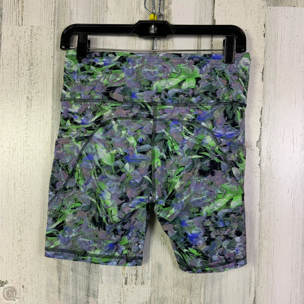 Athletic Shorts By Lululemon In Green & Purple, Size: 8