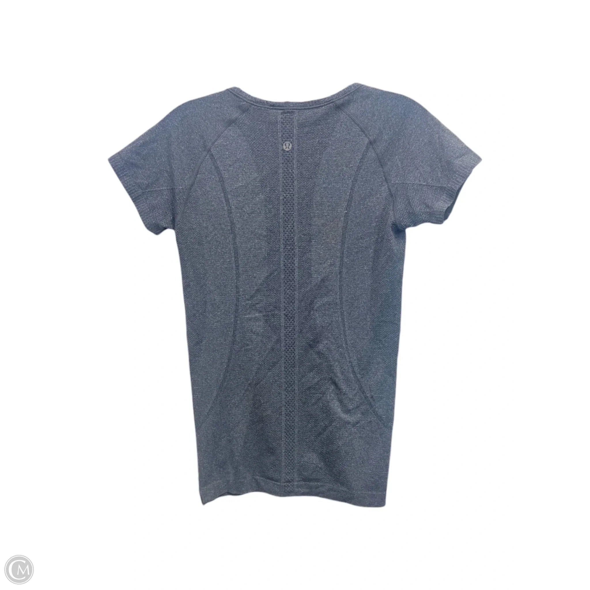 Athletic Top Short Sleeve By Lululemon In Grey, Size: 6