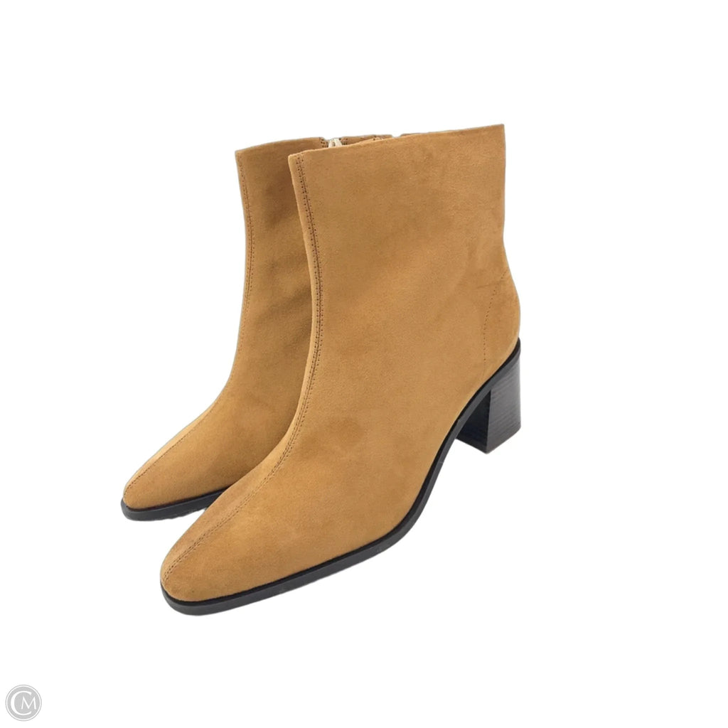 Boots Ankle Heels By Cato In Brown, Size: 9
