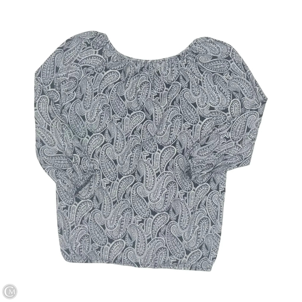 Top 3/4 Sleeve Designer By Michael Kors In Blue & Cream, Size: S