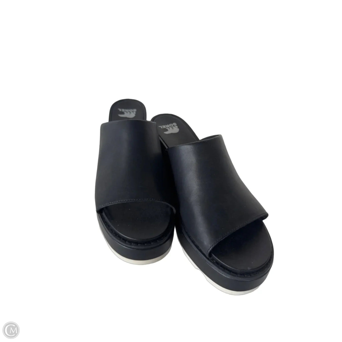 Sandals Heels Wedge By Sorel In Black, Size: 10.5