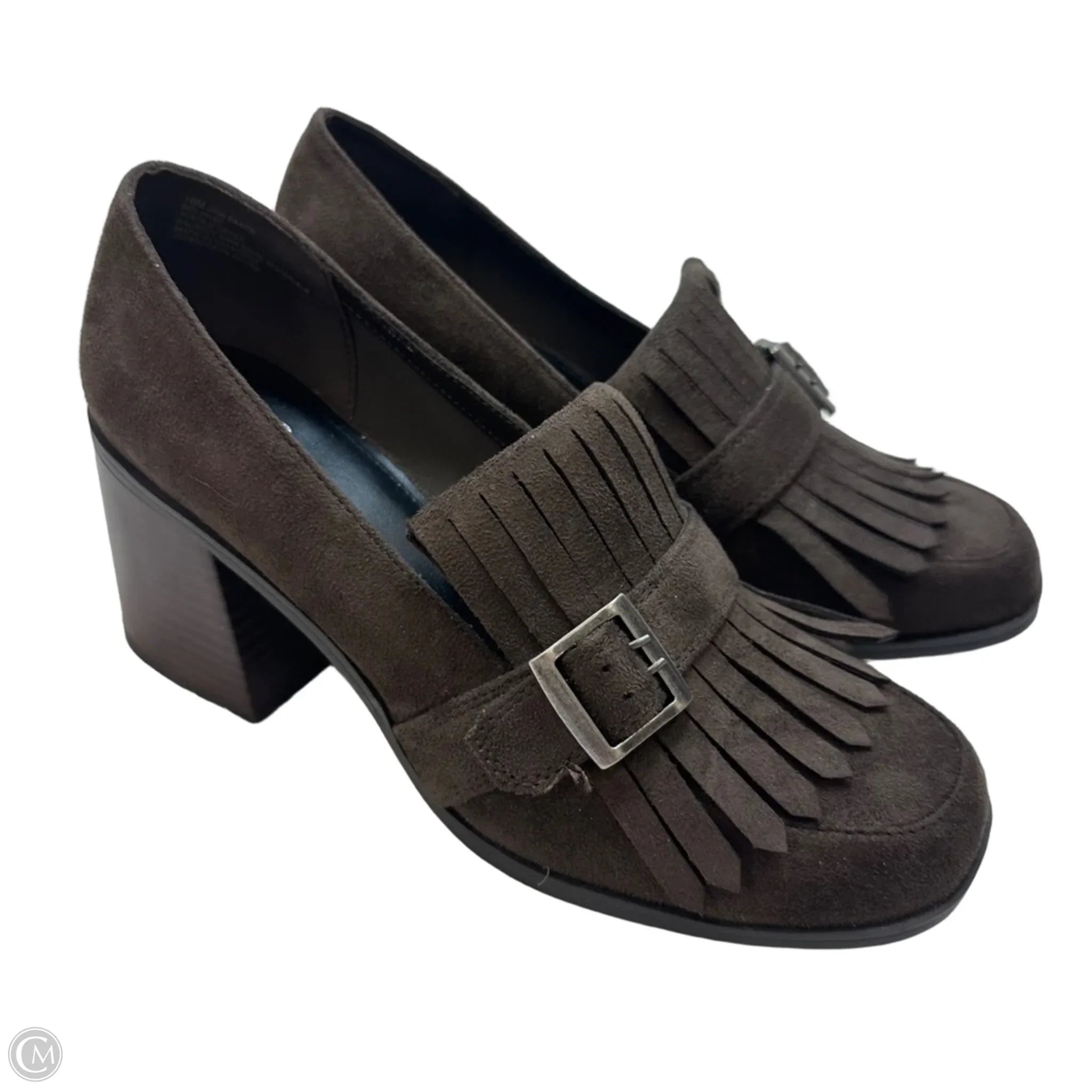 Shoes Heels Block By Ana In Brown, Size: 10