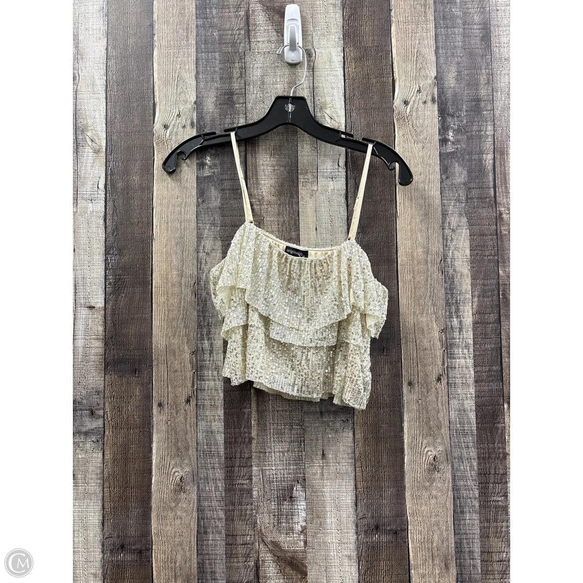 Top Sleeveless By Originality In Beige, Size: S