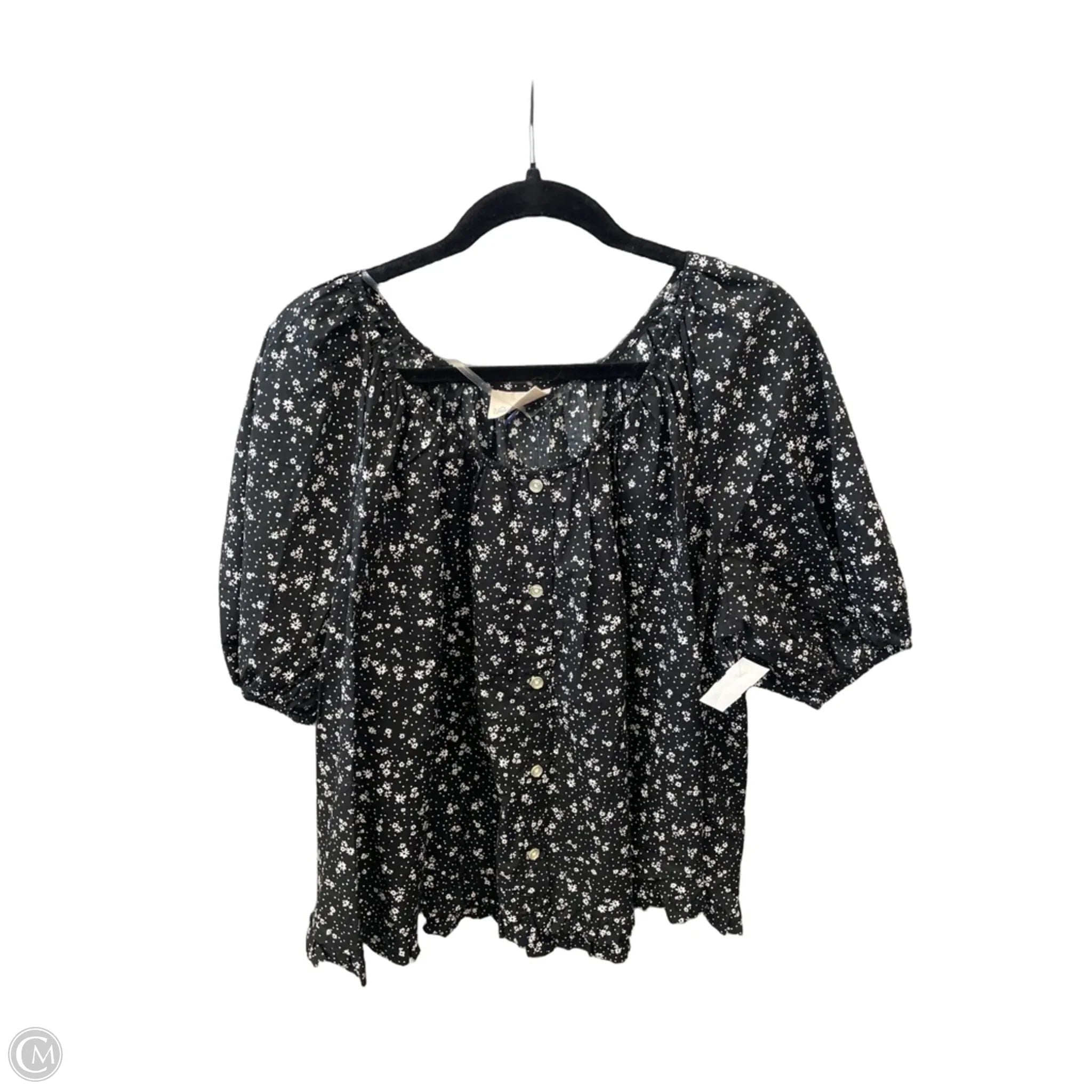 Blouse Short Sleeve By Universal Thread In Black, Size: Xxl
