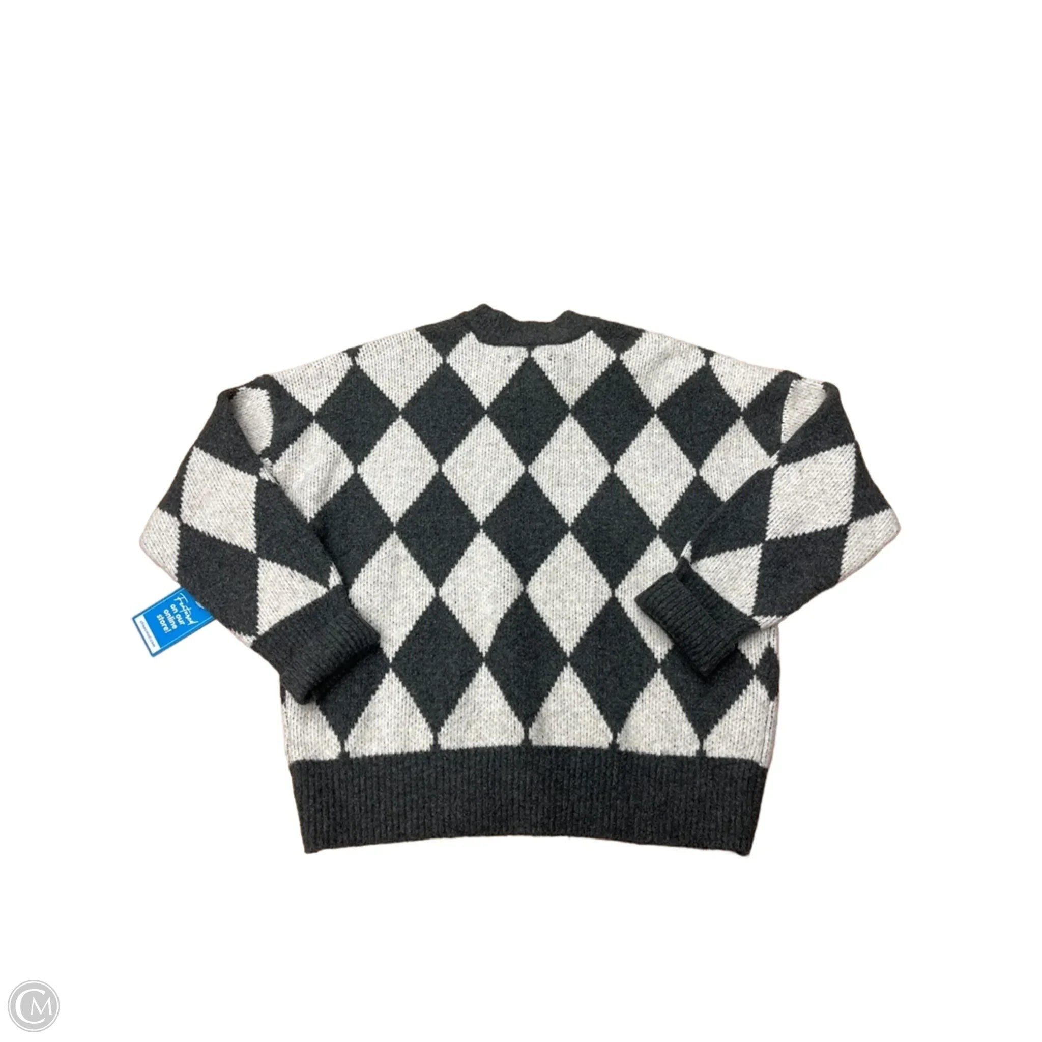 Sweater By Abercrombie And Fitch In Cream & Grey, Size: M