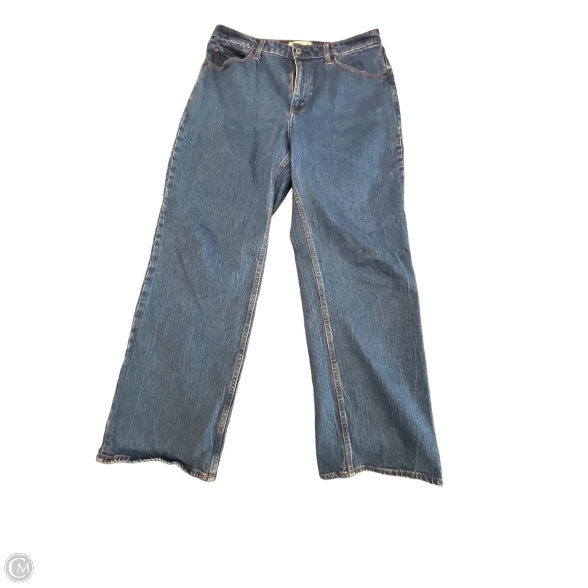 Jeans Wide Leg By Abercrombie And Fitch In Blue Denim, Size: 14