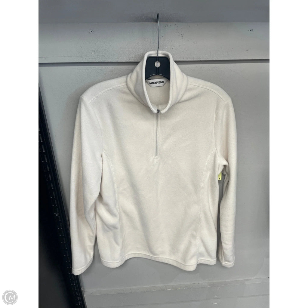 Jacket Fleece By Lands End In Cream, Size: M