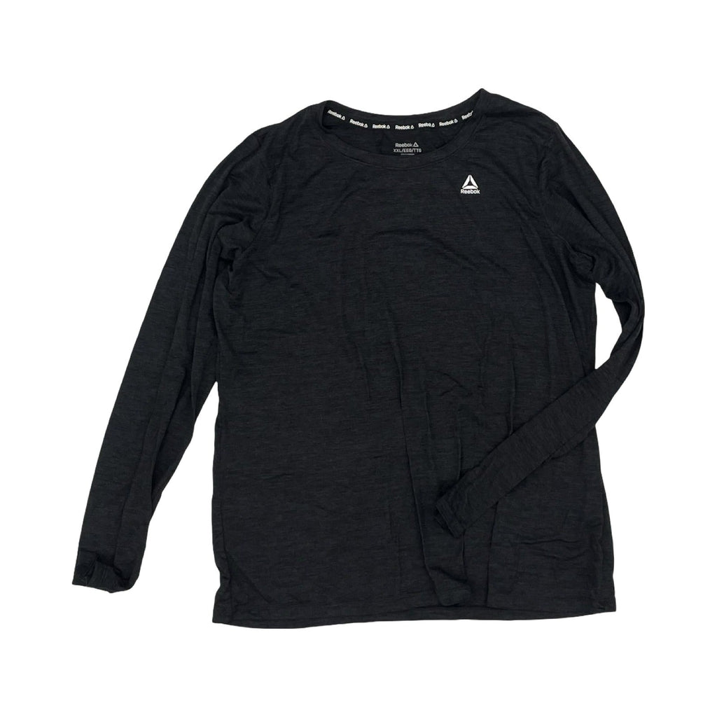 Athletic Top Ls Crewneck By Reebok In Black, Size:Xxl