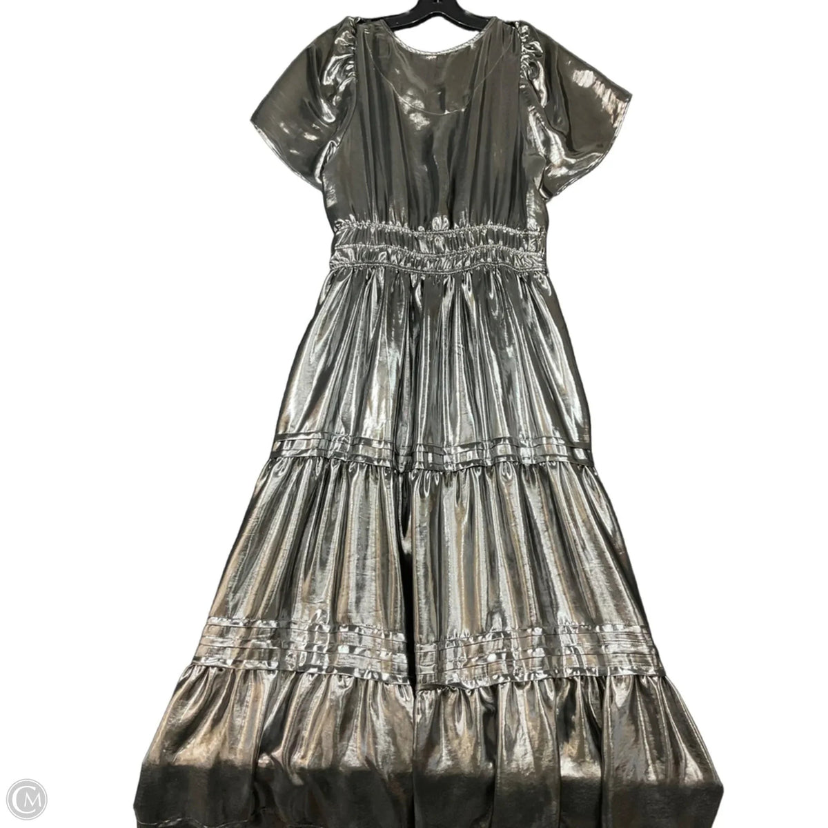 Dress Casual Maxi By Anthropologie In Silver, Size: M