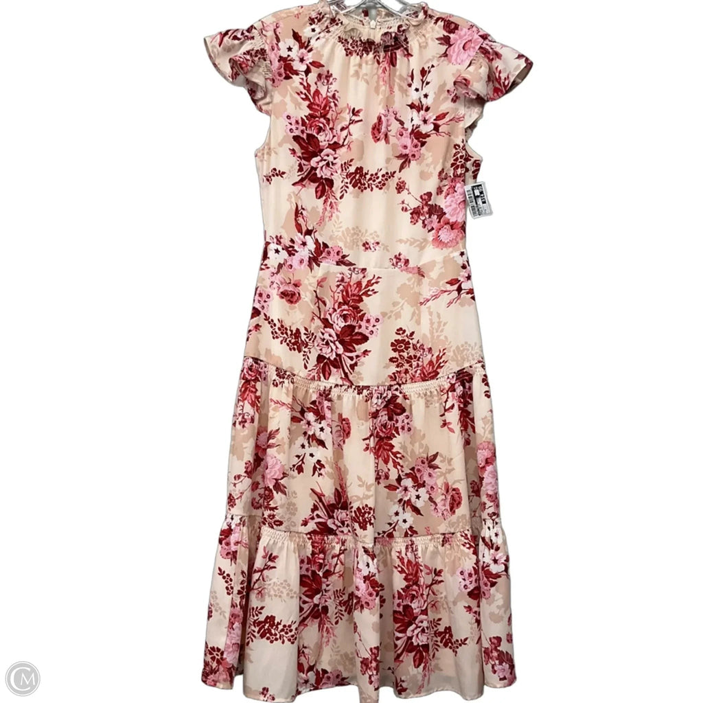 Dress Casual Midi By Alex Marie In Floral Print, Size: 4