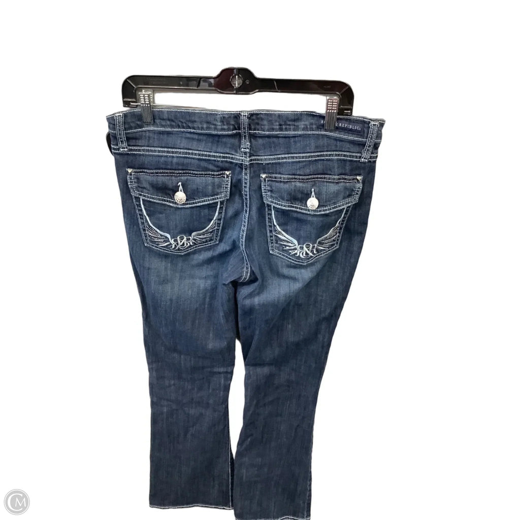 Jeans Flared By Rock And Republic In Blue Denim, Size: 14