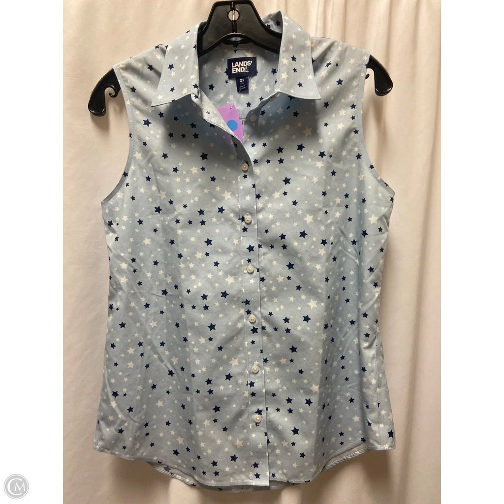 Top Sleeveless By Lands End In Blue, Size: Xs