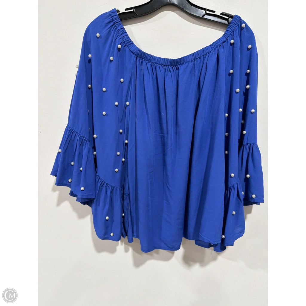 Top Long Sleeve By Entro In Blue, Size: S