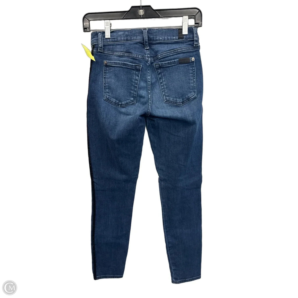Jeans Skinny By 7 For All Mankind In Blue Denim, Size: 2