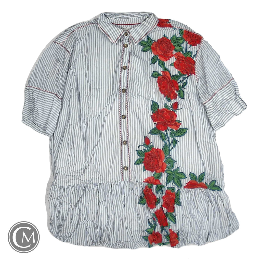 Dress Casual Short By Maeve In Blue & Red & White, Size: 2x