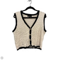 Vest Sweater By Clothes Mentor In Black & Cream, Size: Xl