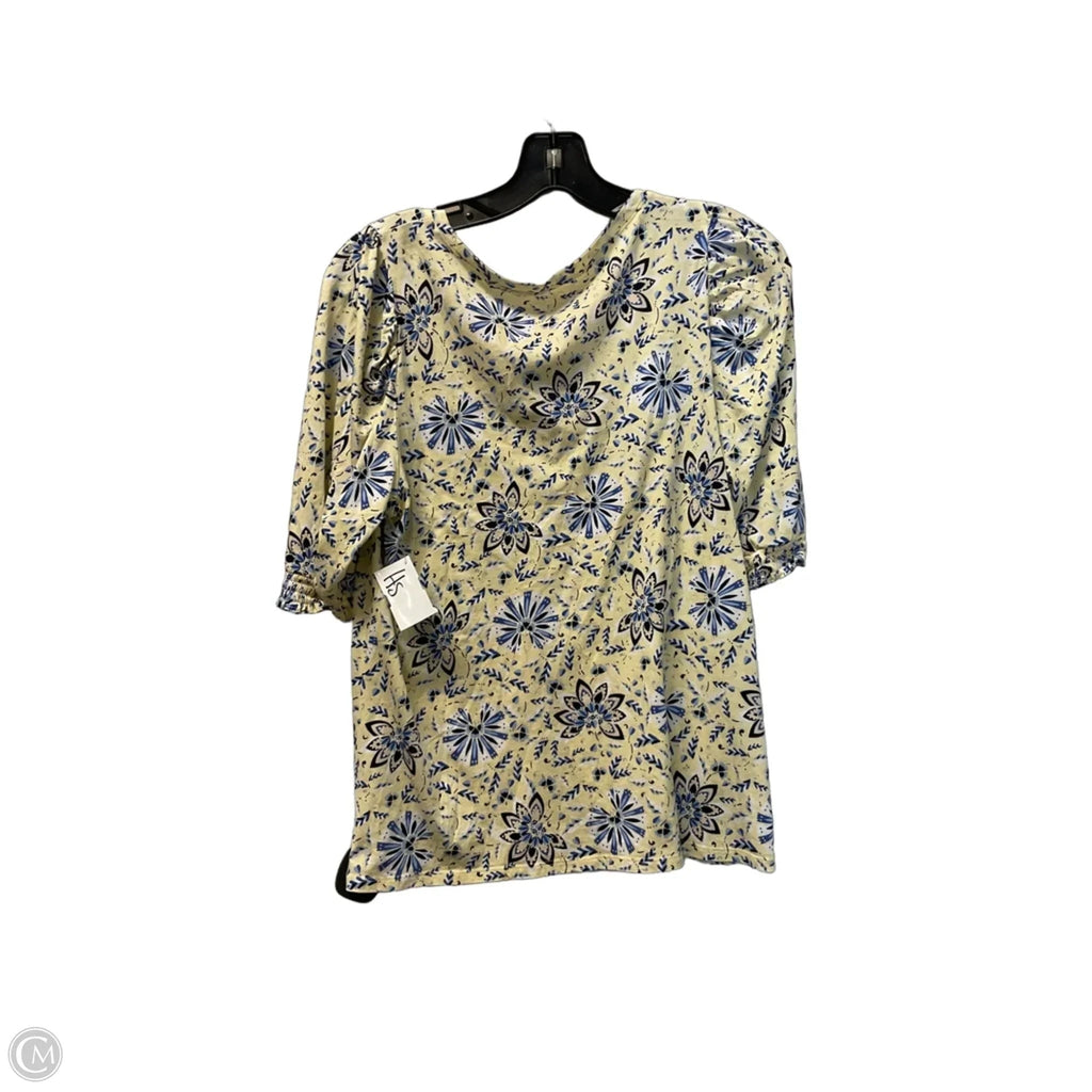 Top Short Sleeve By Loft In Yellow, Size: L