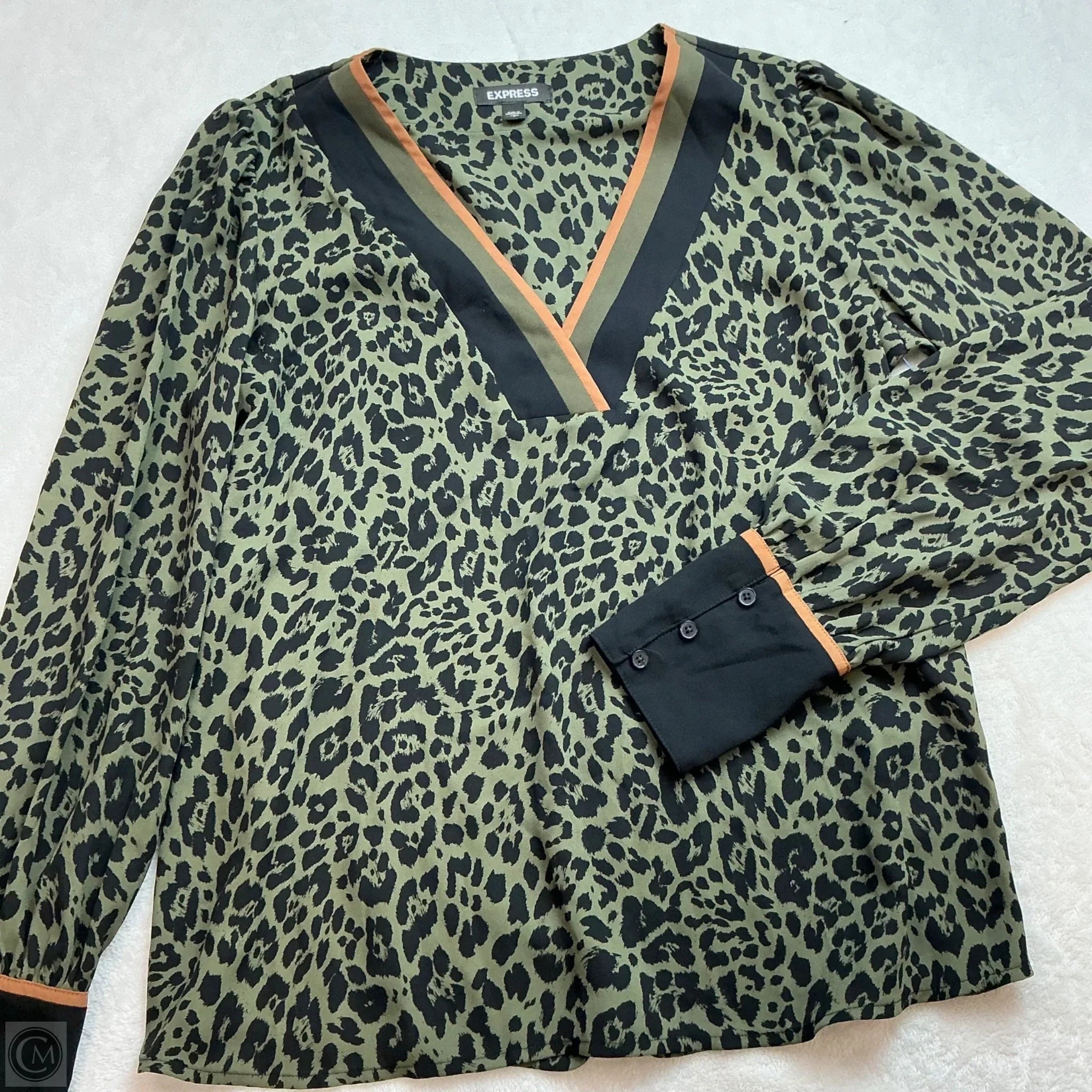 Top Long Sleeve By Express In Green, Size: Sp